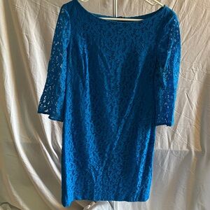 Nine & Co. Vibrant Blue Lace Long Sleeve Dress